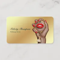 Pink and Gold Makeup Artist Business Card