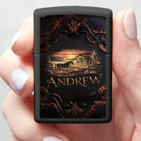 Horse and Farmhouse Sunset Zippo Lighter