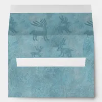 Southwest Winter Deer Blue  Envelope