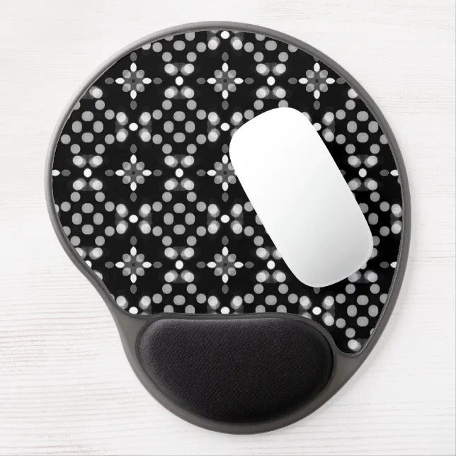 Abstract Monochrome Bokeh Dots Pattern Gel Mouse Pad