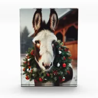 Christmas Pinto Donkey Photo Block