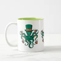 Funny St. Patricks Octopus Two-Tone Coffee Mug