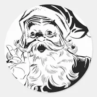 Vintage Santa Classic Round Sticker