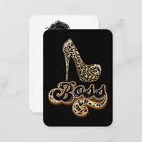 Black and Gold Leopard Boss Lady Business Card