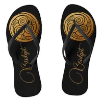 Triple Celtic Knot Swirl Mandala Personalized Flip Flops