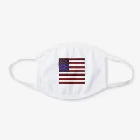 Modern Embossed American Flag White Cotton Face Mask