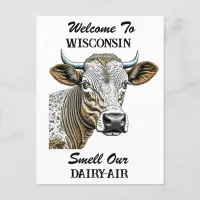 Welcome to Wisconsin, Smell our Dairy Air Postcard