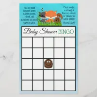 Woodland Creatures  themed baby shower games Flyer