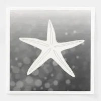 Black Starfish Beach Themed Wedding Napkins