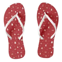 Christmas Trees and Snowflakes Flip Flops