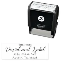 Family Name and Couple Names Return Address Self-inking Stamp