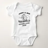 Squirrel Love Squirrelly Black Art Name Baby Bodysuit