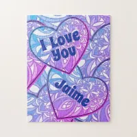 Mandala Hearts I Love You  Jigsaw Puzzle