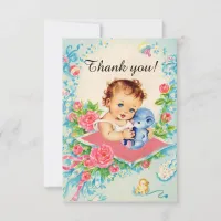 Vintage Baby Girl "Thank You" Cards