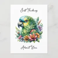 Personalized Amazon Parrot Thinking About You Postcard