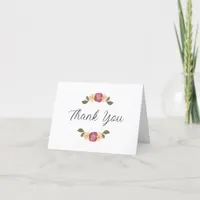 Elegant Pressed Wildflowers Boho Garden Wedding Thank You Card