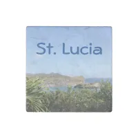 Scenic Caribbean Island Saint Lucia Stone Magnet