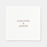 Modern Minimalist Dark Terracotta Wedding Napkins