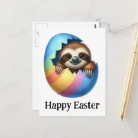 Adorable Funny Cute Easter Sloth Postcard