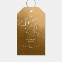 Watercolor Wedding Thank You Autumn Gold ID786 Gift Tags