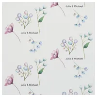 Elegant Floral Wedding Soft Botanical Romance Fabric