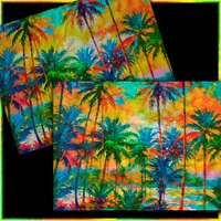 [Tequila Sunrise] Colorful Tropical Palms Beach Tissue Paper