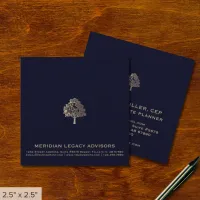 Elegant Square Business Cards with Gold Tree Logo