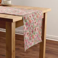 Soft Pink Floral Table Runner