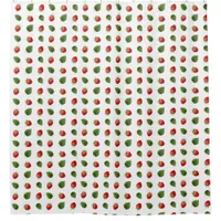 Pretty Fresh Fruit Summer Strawberries Patterned Shower Curtain