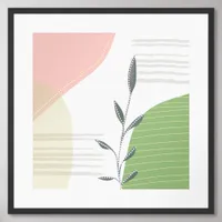 Trendy Modern minimalist botanical abstract Framed Art