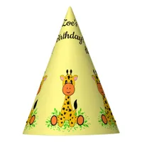 Cute funny baby giraffe for kids any age birthday  party hat