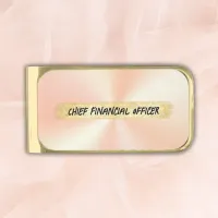 Peach and Gold Business Monogrammed | Gold Finish Money Clip