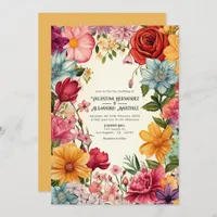 Colorful Watercolor Fiesta Wedding with QR Code Invitation