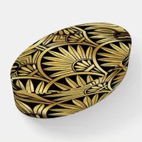 Art Nouveau Geometric Pattern Black Gold ID592 Paperweight