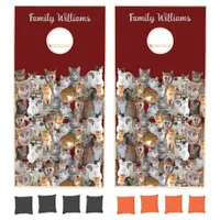 Cats meeting point cute family  cornhole set