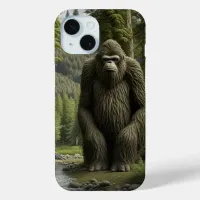 Huge Bigfoot sitting in the Woods iPhone 15 Case