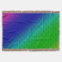 Floral Rainbow Blended Stripes Throw Blanket