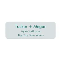 Minimalist Teal on Blue Name & Return Address Label