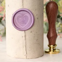 Ruby Wedding Couple Initials Love Heart Custom Wax Seal Stamp