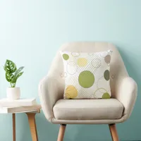 Sage and white abstract Throw Pillow