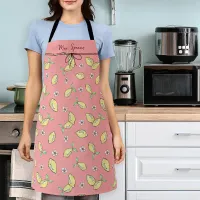 Summer Fruit Cottage Core Vintage Pink Lemon Apron