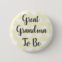 Great Grandma to be Yellow Hearts Baby Shower Button