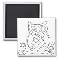 Adult Coloring Owl Magnet