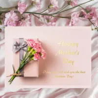 Pink Minimalist Flower Happy Mother's Day Foil Holiday Card