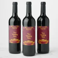 Floral Symphony: Wedding Elegance Collection Wine Label