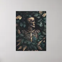 Skeleton in Plants Canvas Print