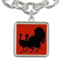 Silhouette of Turkeys Bracelet