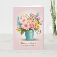 Elegant Script Modern Floral Vase Business Display Thank You Card