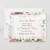 Vintage Watercolor Cottage Core Wedding Save The Date