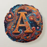 The Letter A Round Pillow